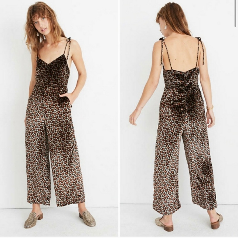 Madewell Thistle Cami Velvet Jumpsuit NWT